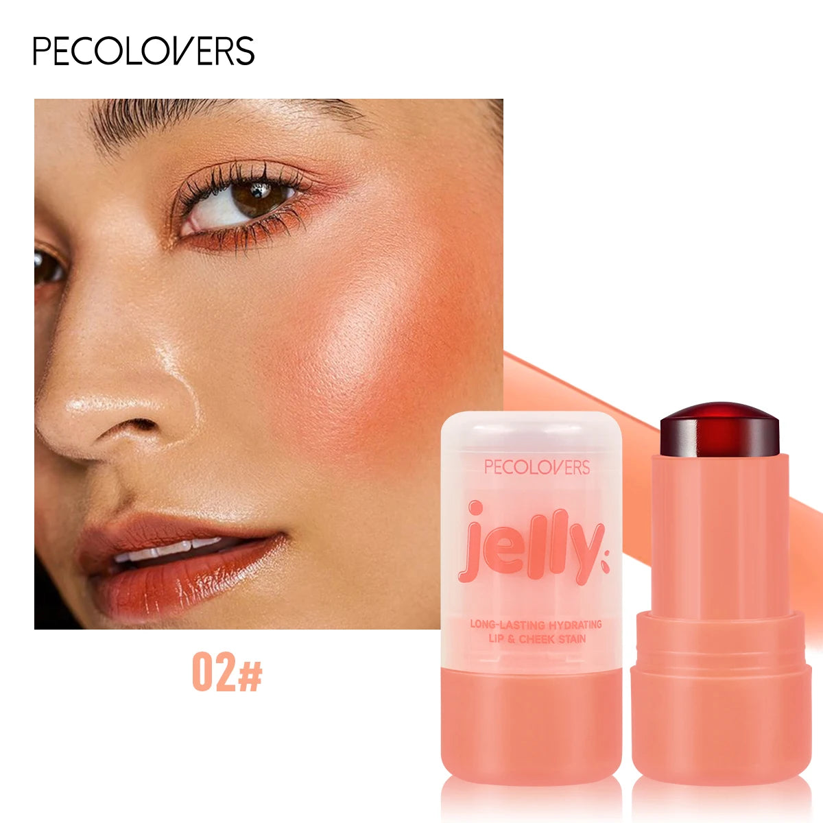 Rouge Jelly Eye Lipstick Blush Stick 3-in-1 Makeup Lip Gloss Cheek Moisturizing Natural Lasting Contour Stick Cosmetics