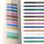 12 Colors Set Glitter&Shimmer  eyeshadow Eyeliner Stick Pack Wearing Smooth Application Versatile Halloween Activity Makeup Pens