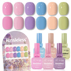 6-piece nail polish set, 15ml/bottle, suitable for all seasons, semi-permanent, easy to apply, DIY nail art designs, colorful na