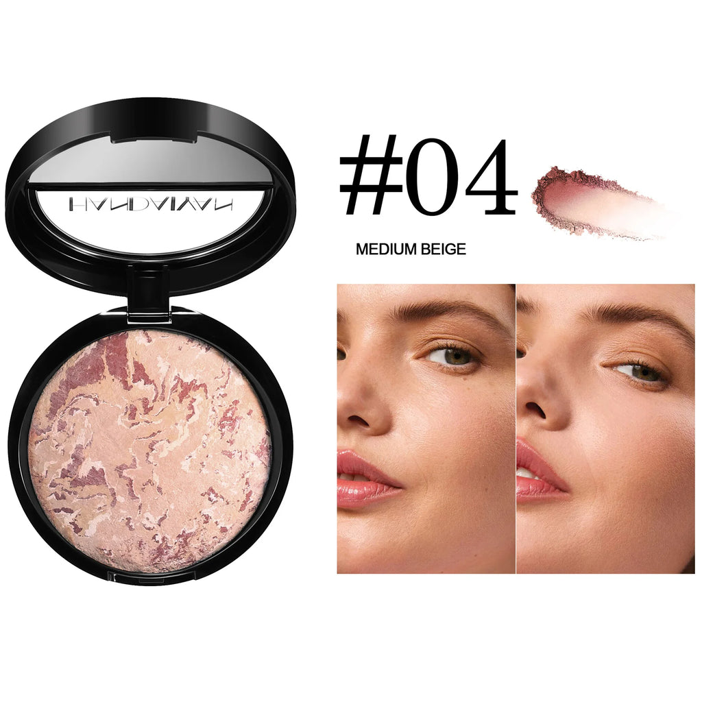 7 Colors Baked Duo Matte Finishing Powder Foundation Compact Waterproof Long Lasting Full Coverage Makeup Base Smooth Skin