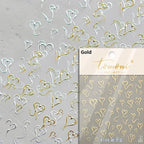 5D Gradient Love Gem Glitter Love Heart Colorful Cat's Eye Rhinestone Soft Self Adhesive Nail Art Stickers Shiny Manicure Decals