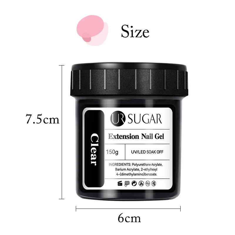 UR SUGAR 150g Transparent Nail Extension Gel Jelly White Light Pink Acrylic French Nail Art UV LED Gel Semi Permanent Manicure
