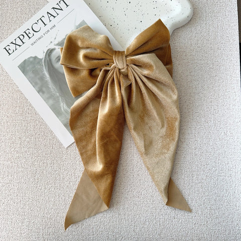Christmas ins Velvet Bow Hair Clip temperament Women Fashion Solid Bowknot Satin Hairpin Girls Ponytail Clip Hair Accessories