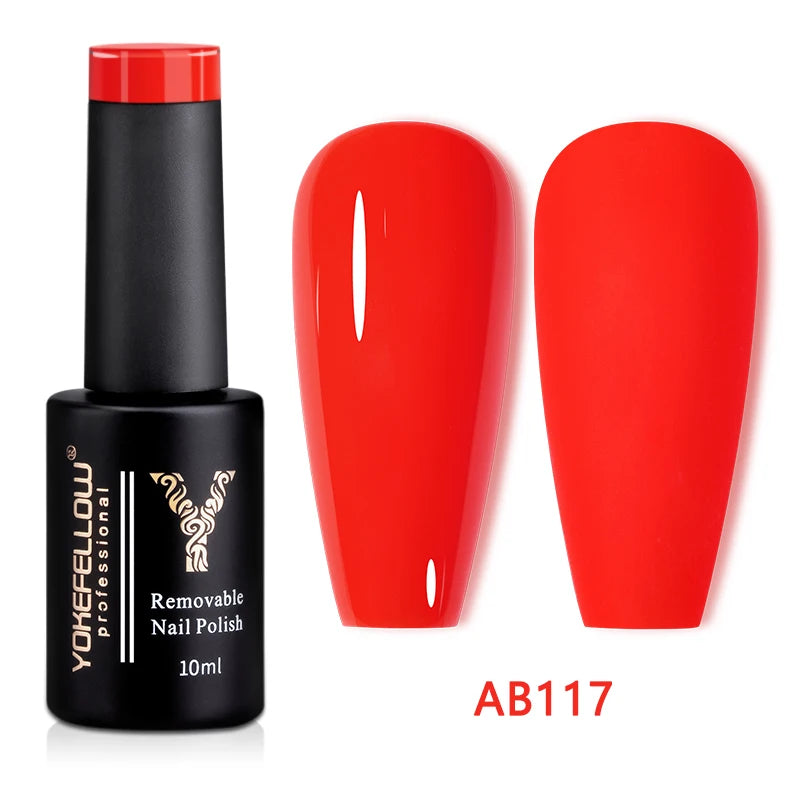 YOKEFELLOW 10ml Jelly Nude Gel Nail Polish High Quality Translucent Pink Nail Gel Varnish Soak Off UV Gel Polish Long Lasting