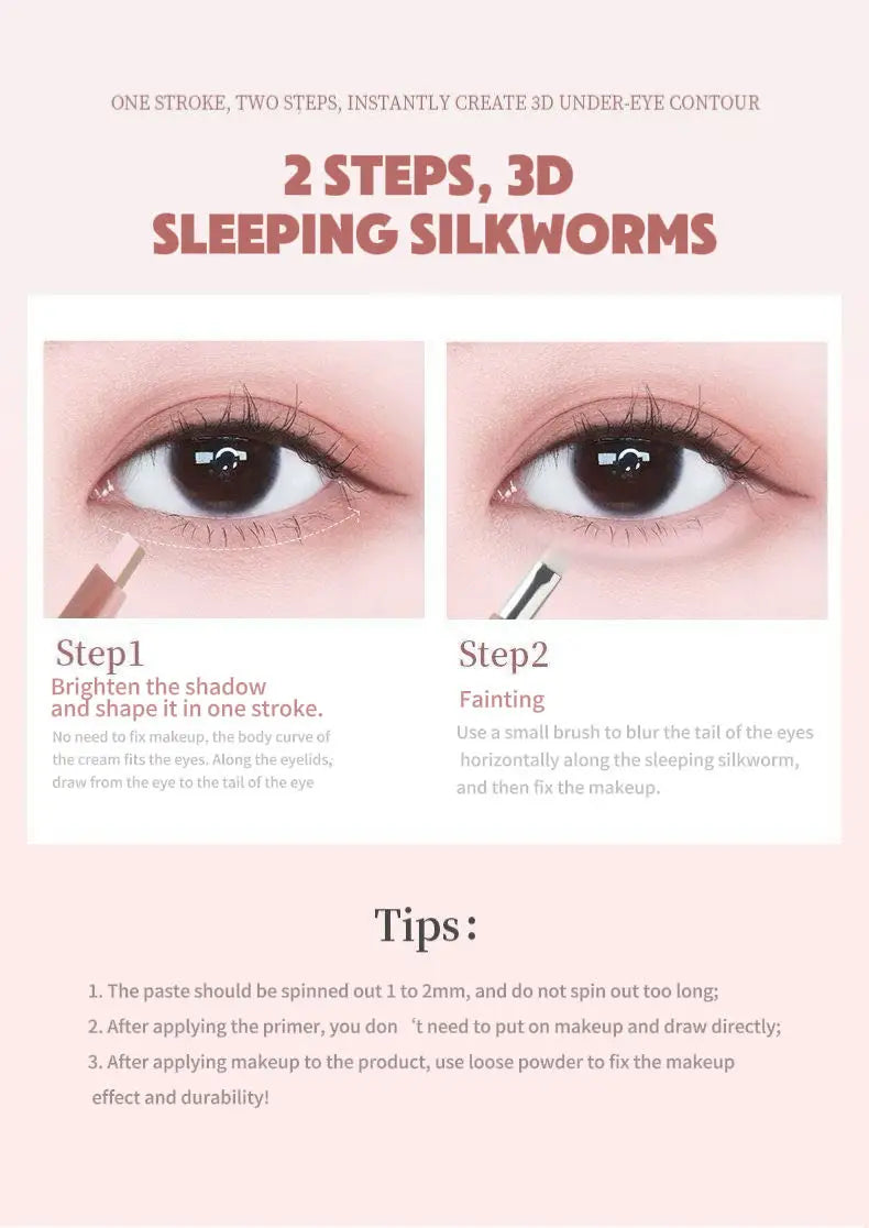 Bicolor Under Eye Pencil 2 In 1 Brightening Highlighter Nude Pink Shadow Stick Aegyo Sal Lying Silkworm Eeyshadow Lash Makeup