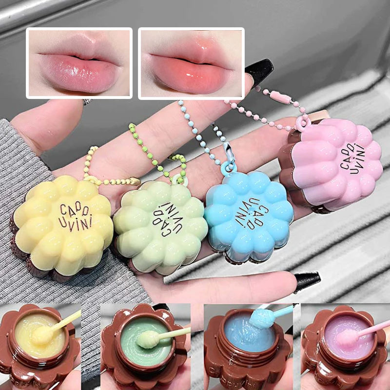 Cappuvini Macaron Fruit Flavor Lip Mask - Deeply Moisturizing Long-Lasting Hydration Soften Fine Lines Lip Care Lipstick Base