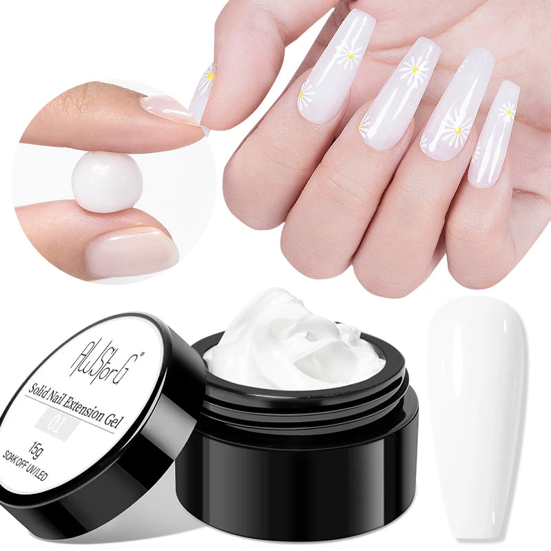 AWStorG 1Pcs/5Pcs 15g Non Stick Hand Extension Gel Nail Polish Carving Flower Nail Art Shaping Solid Acrylic Nail Gel Varnish