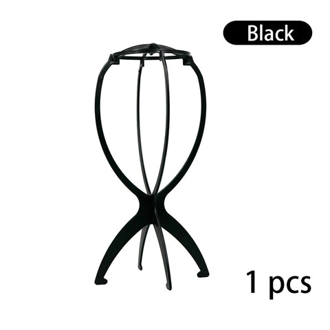 1Pcs Wig Stand Plastic Hat Display Wig Head Holders 17x36Cm Mannequin Stand Portable Folding Wig Stand Pink Hair Display Tools