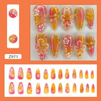 24 false nail pieces shipped randomly, Instagram-style false nails, wearable full-coverage almond-shaped press-on nails.