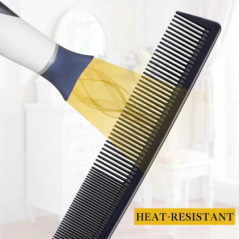 4 Pieces Combs for Women and Man, Premium Black Carbon Fiber Hair Comb Set for Teasing and Parting, Combs for Hair Stylists.