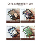 Portable Lipstick Pouch Transparent Touch-Up Cosmetic Pouch Cosmetic Organizer Travel Bluetooth Headphone Charging Cable Pouch