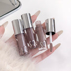 SHAQINUO Water Light Mirror Lip Gloss Lasting Moisturizing Cool Black Silver Gray Pearlescent Fine Sparkling Lipstick Lip Oil