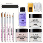 NOCIS Acrylic Nail Kit-Keratin Acrylic Powder with Castor Oil Vitamin E Nail Primer Nail Glue French Tips Pink Rhinestones Complete Tools Everything for Beginners DIY Home Salon Christmas Gift.