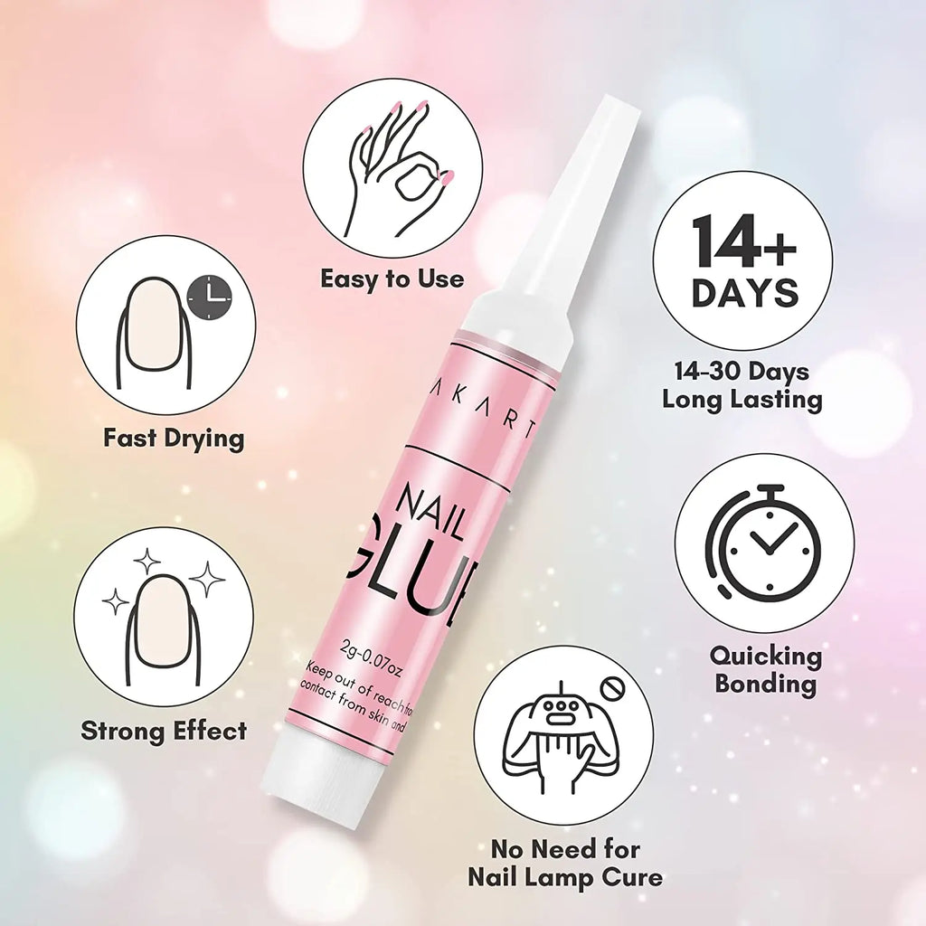 Makartt Super Strong Nail Glue and Glue Remover ,Quick Glue Debonder | Easy Removal with a Dropper Applicator For Press On Nails