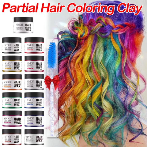 Party One-Time Hair Colour Wax 13 Colors Temporary Hair Dye Mud Easy To Wash Dyed Hair Paste Long Lasting Diy Hair Colour Cream