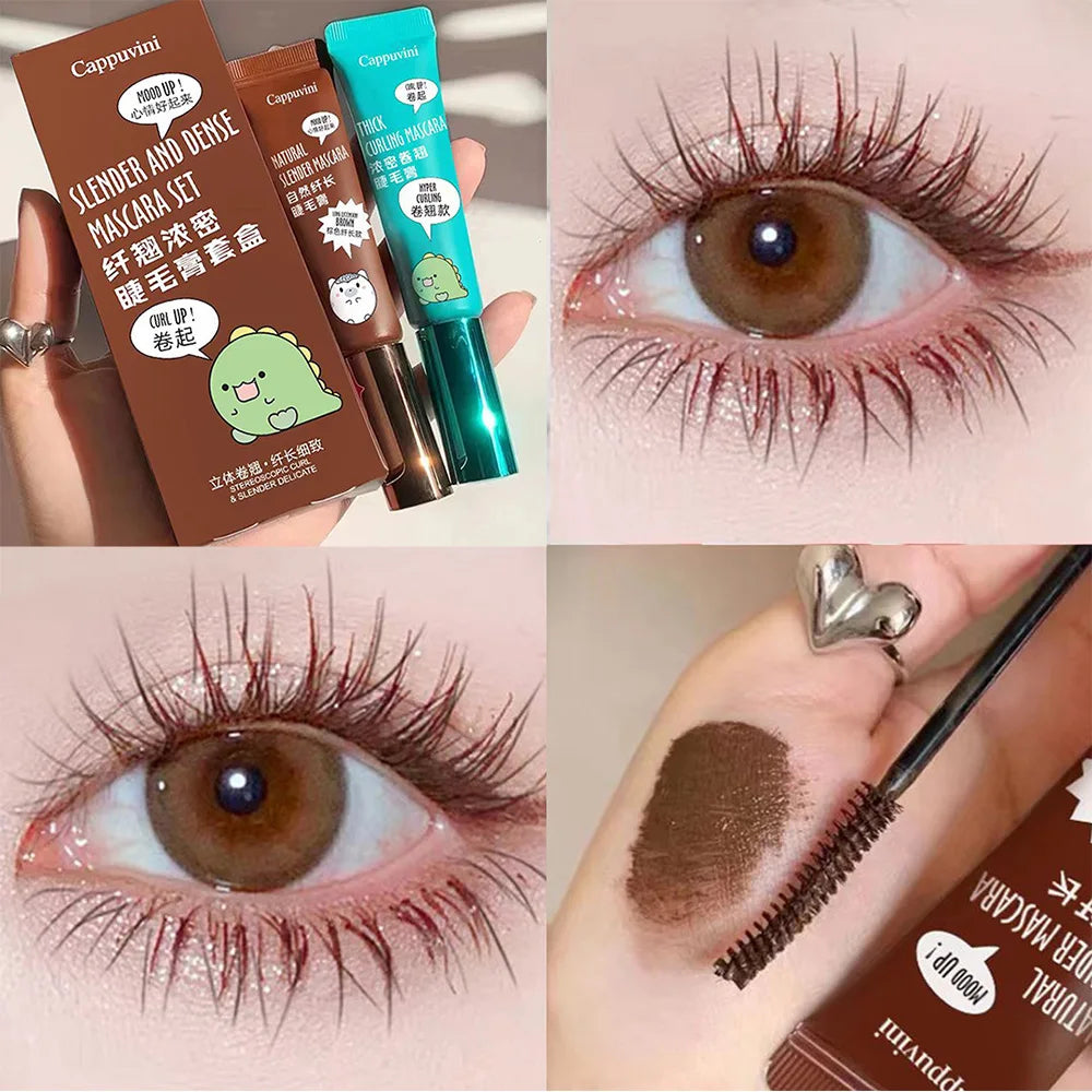 Cappuvini Thick Slender Mascara Long-lasting Curling Waterproof And Non-smudge Eyelashes Eye Makeup Mascara