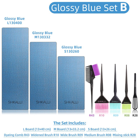 SHKALLI Professional Carbon Fibre Hair Balayage Board and Brush Set Hair Dyeing Tool Kit for Hairdressers