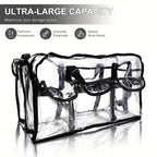 PVC Transparent Cosmetic Bag Waterproof Large Capacity Travel Organizer Multifunctional Beach Swimming Storage Shoulder Tote