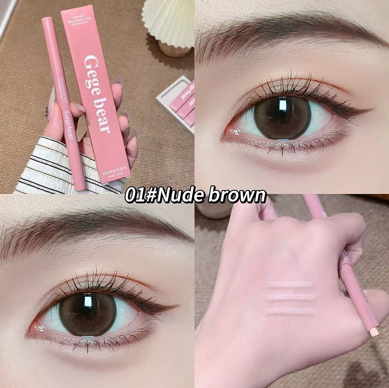 Gege Bear Dual-Tone Silkworm Pen, 2-in-1 Highlight & Shadow for Natural, Long-lasting and 3D Effec, Friendly to Beginners