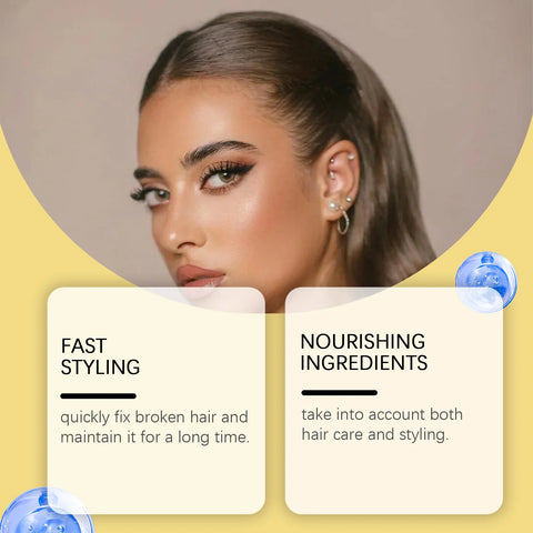 Long Lasting Hair Styling Wax No Greasy Feeling Quickly Fix Broken Hair Hold Pomade Control Frizz Flyaway Hair Styling Gel