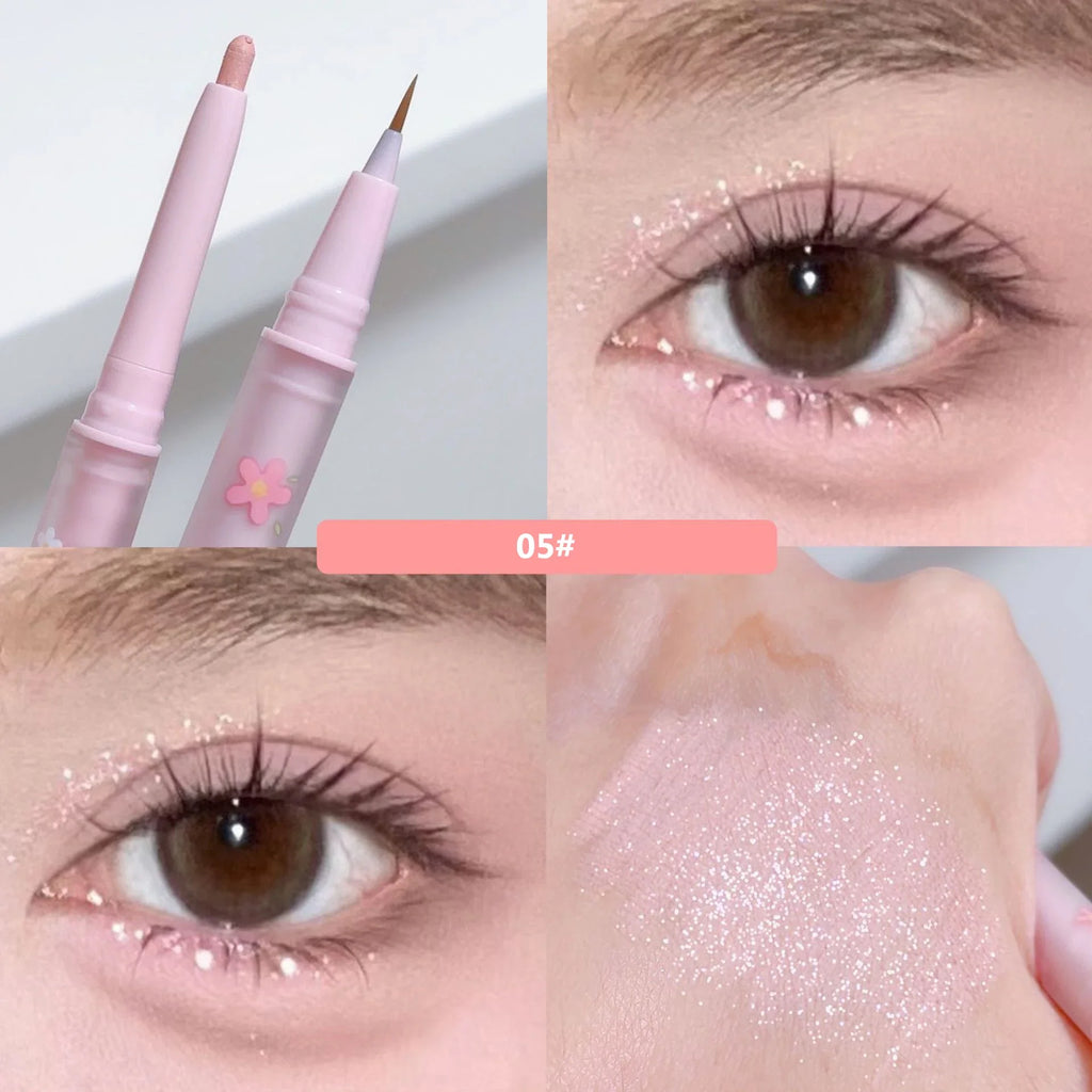 Double Head Lying Silkworm Eyeliner Liquid Down To Shadow Pencil Eye Highlighting Eyeshadow Stick Natural Big Eye Makeup Gel Pen