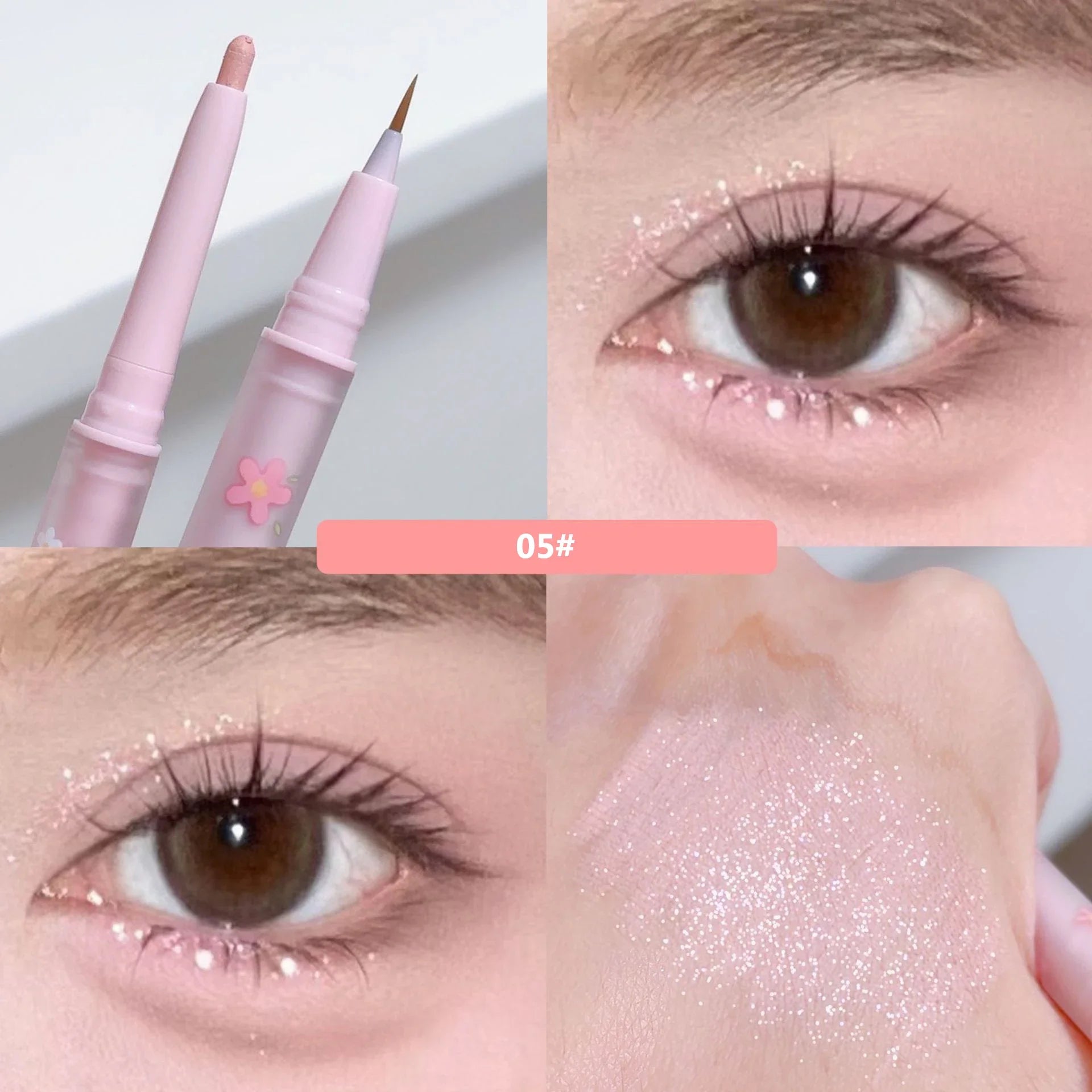 Double Head Lying Silkworm Eyeliner Liquid Down To Shadow Pencil Eye Highlighting Eyeshadow Stick Natural Big Eye Makeup Gel Pen