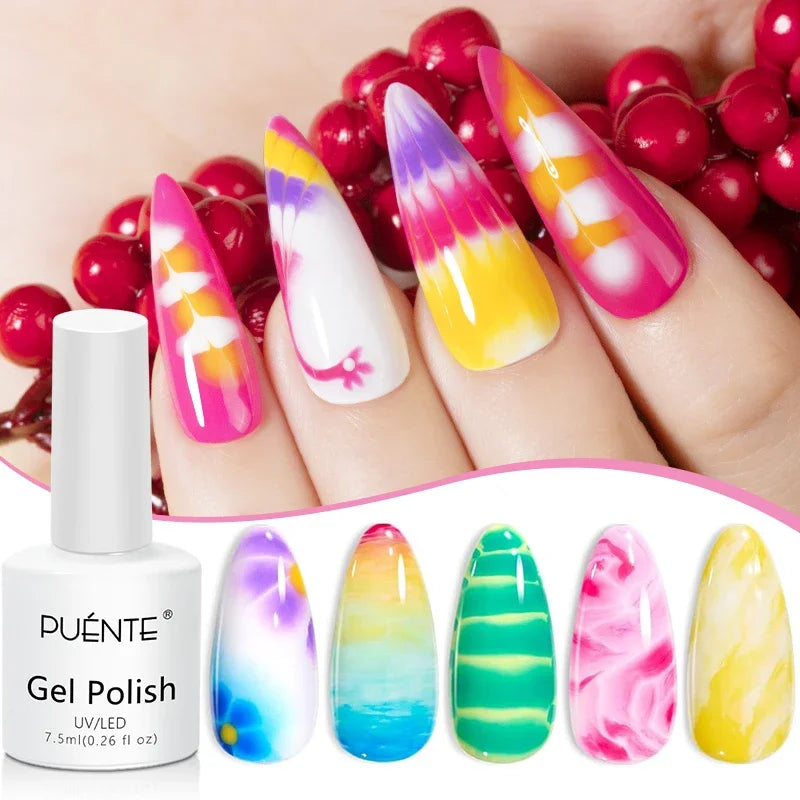 PUENTE 5ml Metallic Painting Liner Gel Polish Bright Mirror Effect Semi-Permanent UV Nail Varnish For Stunning French Nail Art