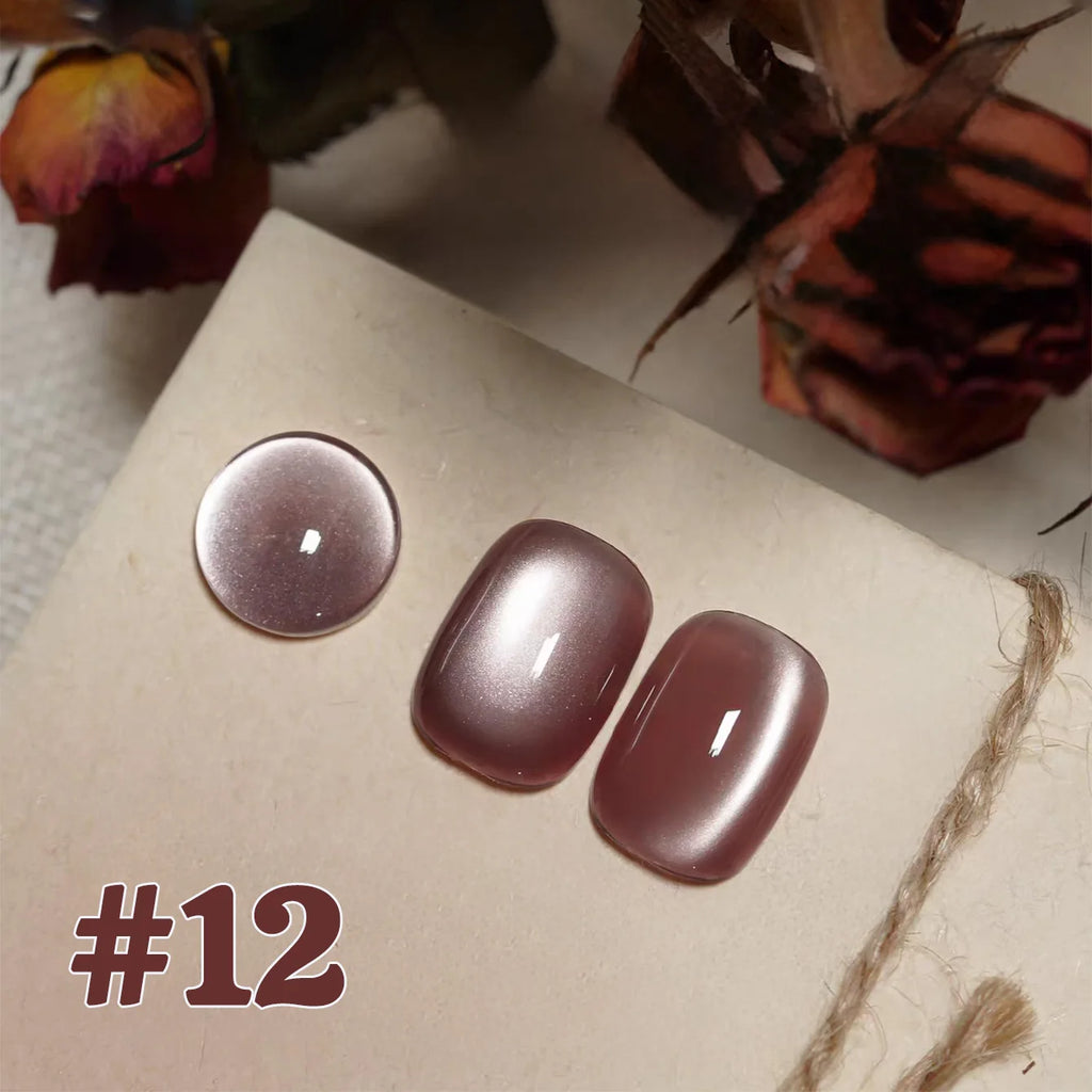 MIANEL 12ML 1-12pcs Jiannan Bistro Cat Eye Gel Nail Polish Blue Nails White Nails Pink Nails Nail Art Use Nail Supplies