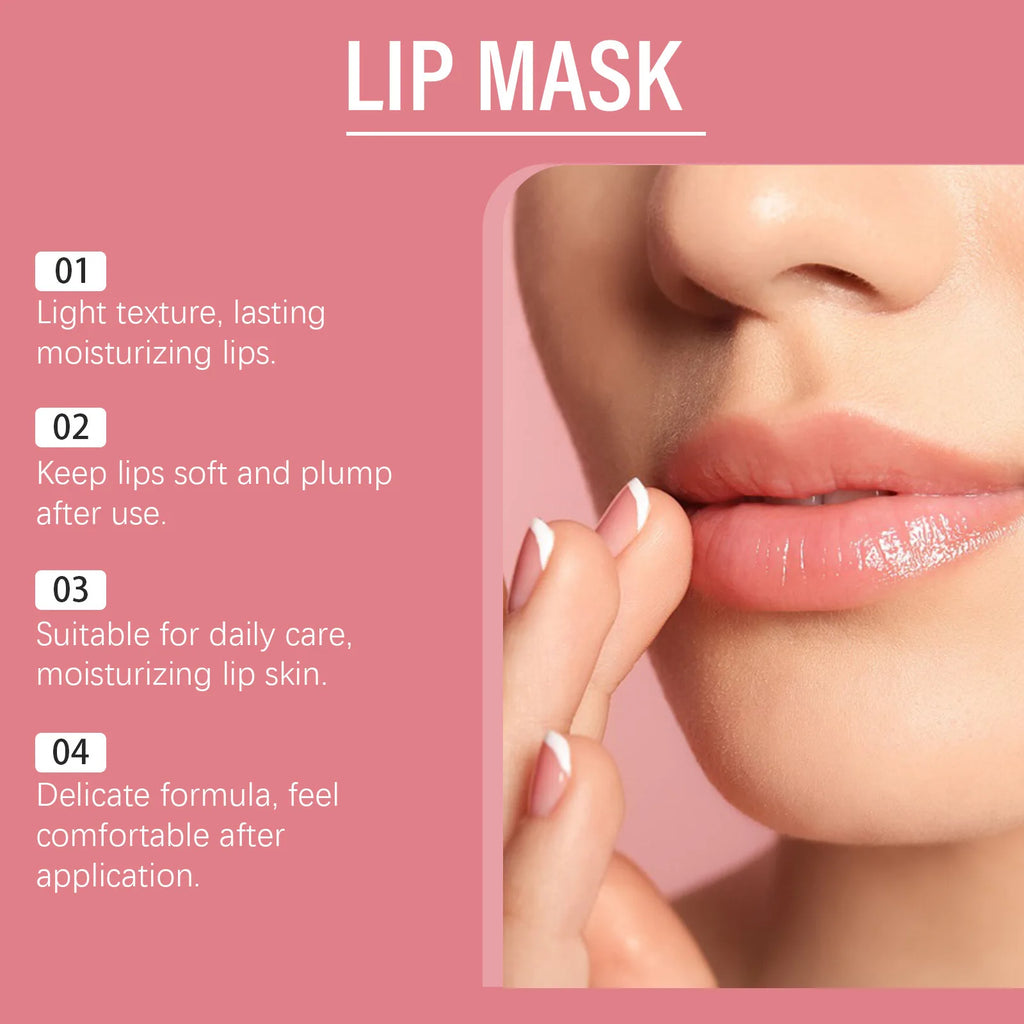 EELHOE Strawberry Moisturizing Lip Mask Lip Exfoliator Deep Nourishment Repair Lip Plumping Gloss Overnight Sleeping Lip Mask