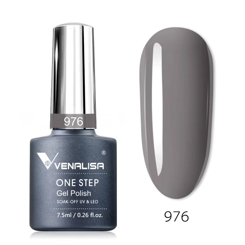 3 in 1 VENALISA  One Step Nail Gel Polish Full Coverage Gorgeous Color Soak off UV LED Nail Gel Varnish Nail Art Salon Lacquer
