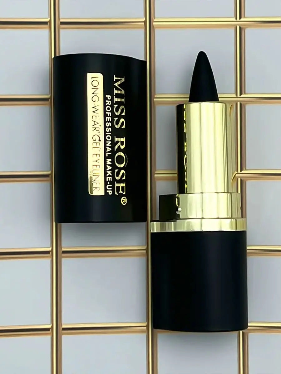 olid Eyeliner Cream, Black Eyeliner Gel Stick, Fast Drying Waterproof Eyeliner, Dual Use For Dark Lip Liner Pen