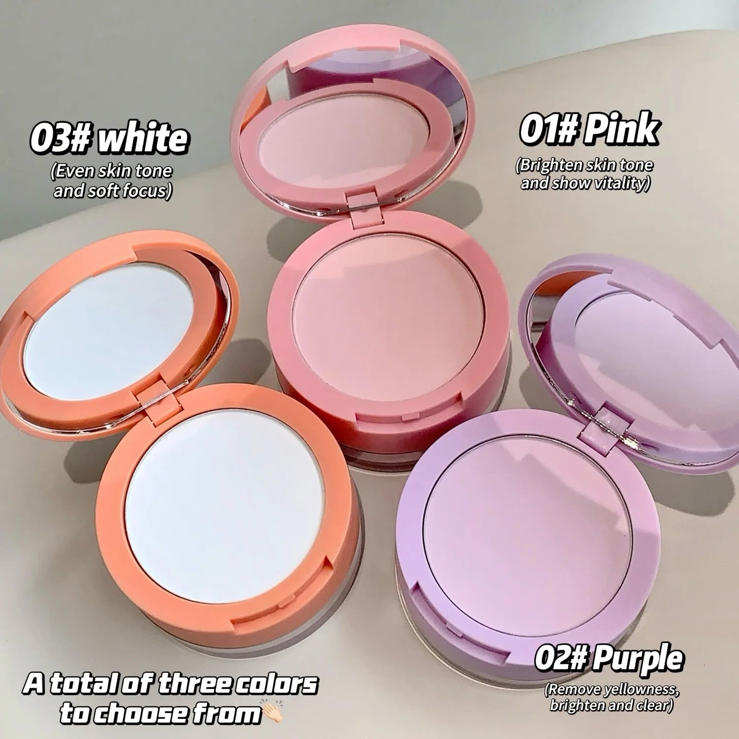 SHAQINUO Dual-effect Light and transparent Powder Compact Touch-ups, Concealer, contouring, swelling, blush, brightening, high-g