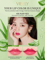 VIBELY Aloe Vera Moisturizing Lip Balm Thermochromic Jelly Lipstick Long Lasting Hydrating Lip Care Tint for Daily Use