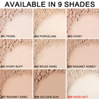 9 Colors Waterproof Matte Powder Face Pressed Foundation Natural Oil-control Brighten Concealer Blush Powder Cake Cosmetics