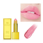 Shimmer Gold Lipstick Metallic Glitter Sexy Lipsticks Long Lasting Batom Waterproof Cosmetic Gold Brick Tube Design Gift 3.5g