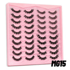 GROINNEYA 5/20 Pairs Russian Strip Lashes DD Curl False Eyelashes Natural Lashes Strips Curl Pack 4 Styles Eyelashes Extensions