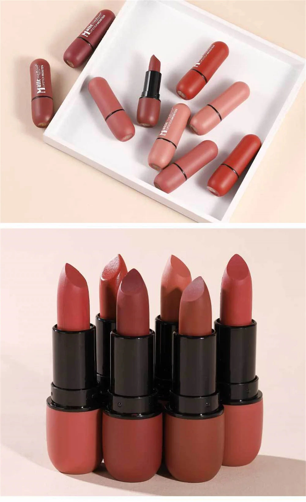 Fog Matte Lipstick Long Lasting Waterproof Lip Stick Smudge-free Classic Highly Pigmented Velvet Finish Lip Tint Makeup Cosmetic