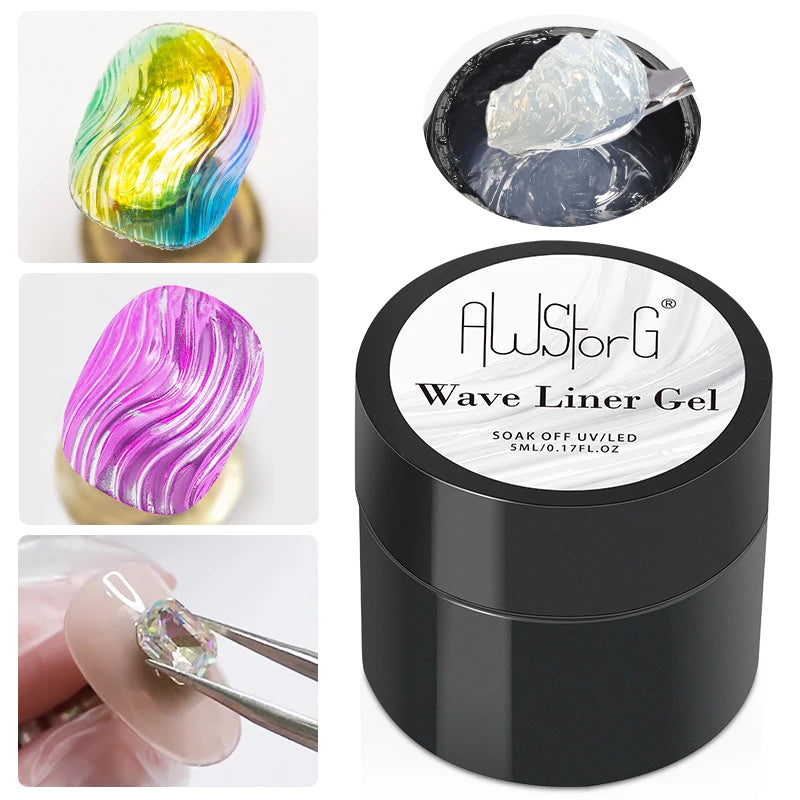 AWStorG 5ML Super Silver Metallic Gel Nail Polish Metal Effect Painting Gel Chromes Varnis Semi Permanent for Nail DIY