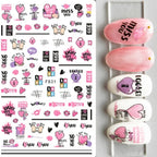 1PCS Laser Love Letter Nail Sticker Nail Art Decoration Flower Star supplies Decals Press On Nails Stickers Parts