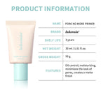 Lakerain Pore No More Primer Moisturizing Long-Lasting Oil Control Matte Finish Primer Water & Sweat Resistant Base Makeup