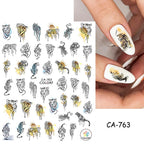 Press on Nails Tiger Symbol Nails Decals Design Fierce Wild Animal Leopard Decoration Manicure Stickers Nails Accessories Tools