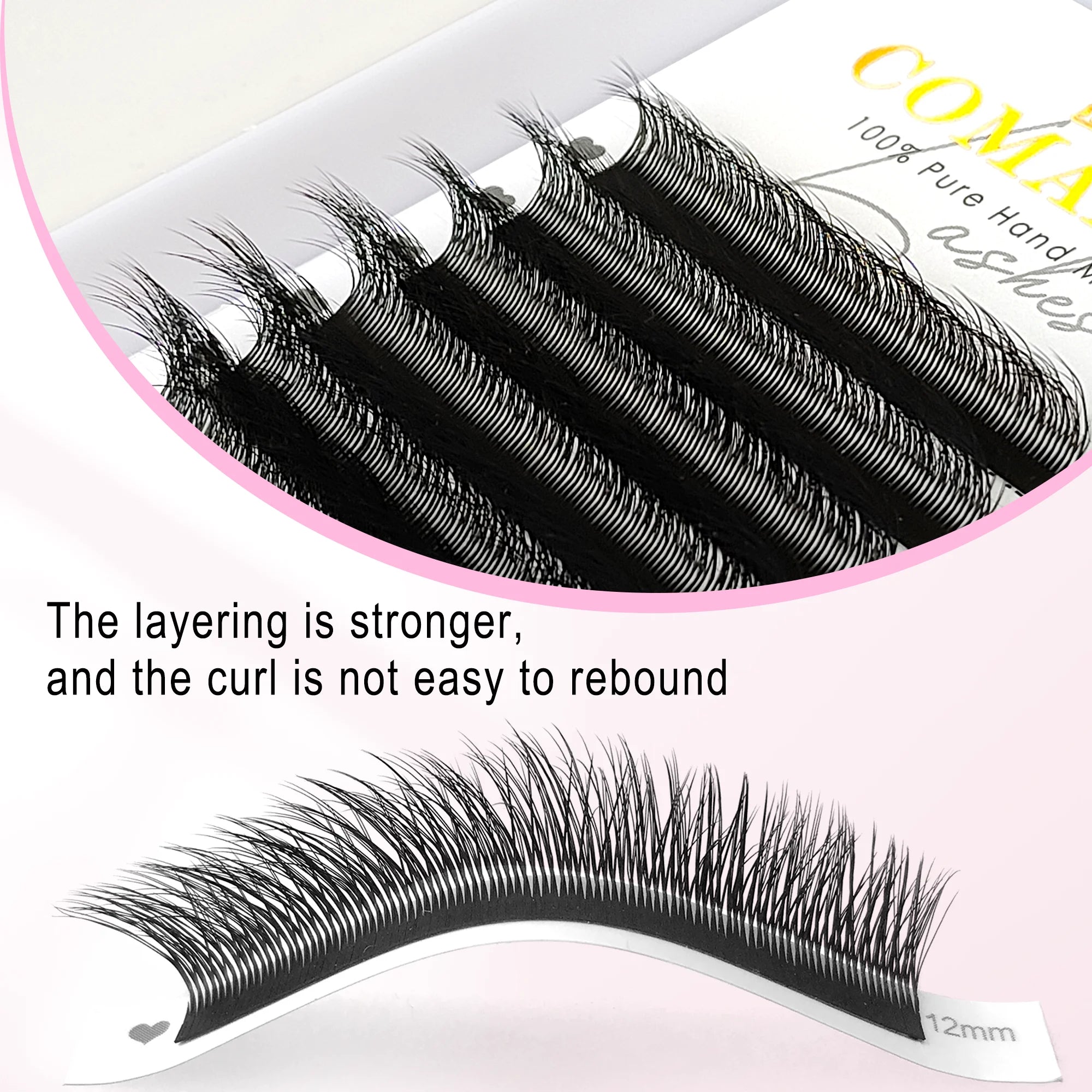 CoMango Fox 5D Shaped Eyelashes Mix8-13 Technological Fibers False Eyelashes Extension Promade Volume Fans Lash Cosmetics