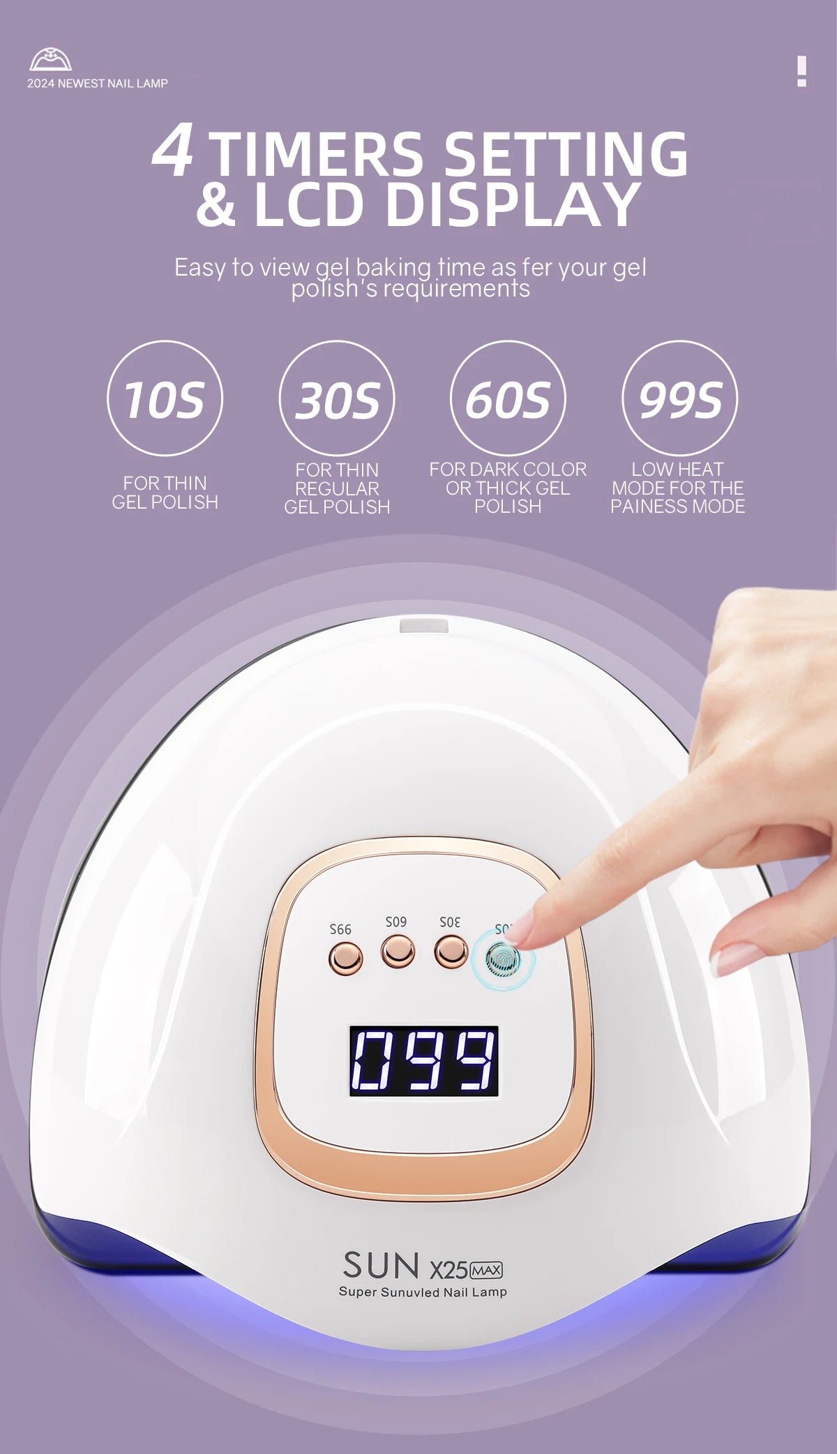 DianaBeauty 380W LED UV Lamp Dryer for Nails Gel Polish Drying Lamp with 4 Timer Setting Auto Sensor Professional Nail Light