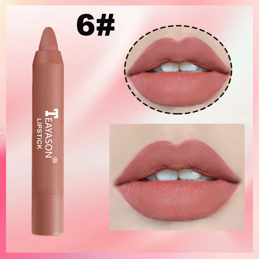 Matte lipstick for easy application, smudge-proof, daily moisturizing, lipstick, holiday gift, light makeup, lip pen, lipliner,