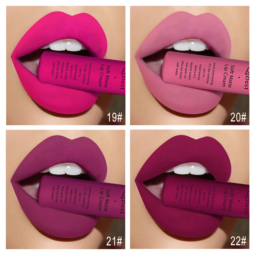 Hot Velvet Matte Nude Lip Gloss Sexy Long Lasting Non-stick Cup Nude Red Liquid Lipstick Waterproof Make-up for Women Cosmetic