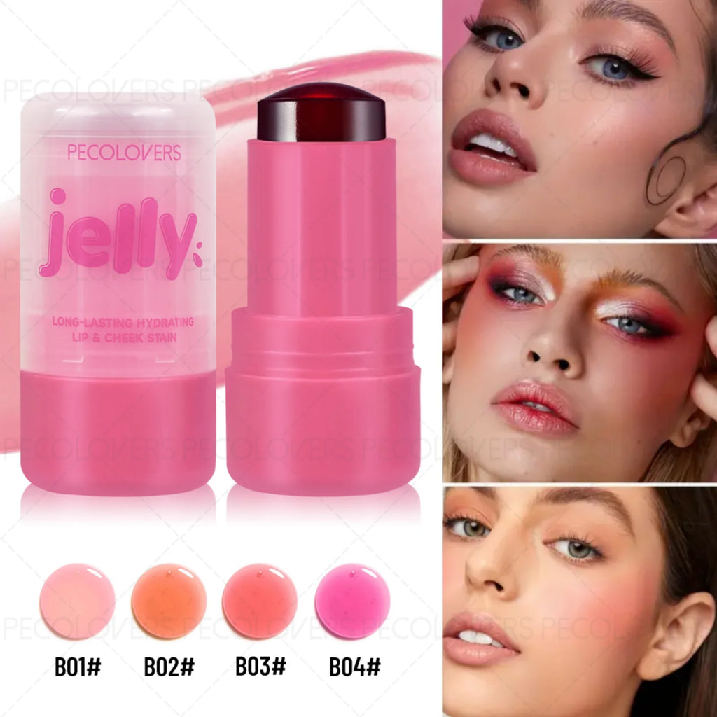 Christmas 1PC Multifunctional Jelly Blush Stick - Silky Smooth Nude Makeup, Perfect Holiday Gift for Women