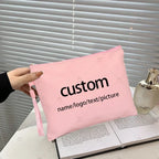 Personalized Customized Name/LOGO/Text/Picture Canvas Bags Toilet Kit Teacher/Birthday Gift Cosmetic Coach Bag Mini Makeup Pouch
