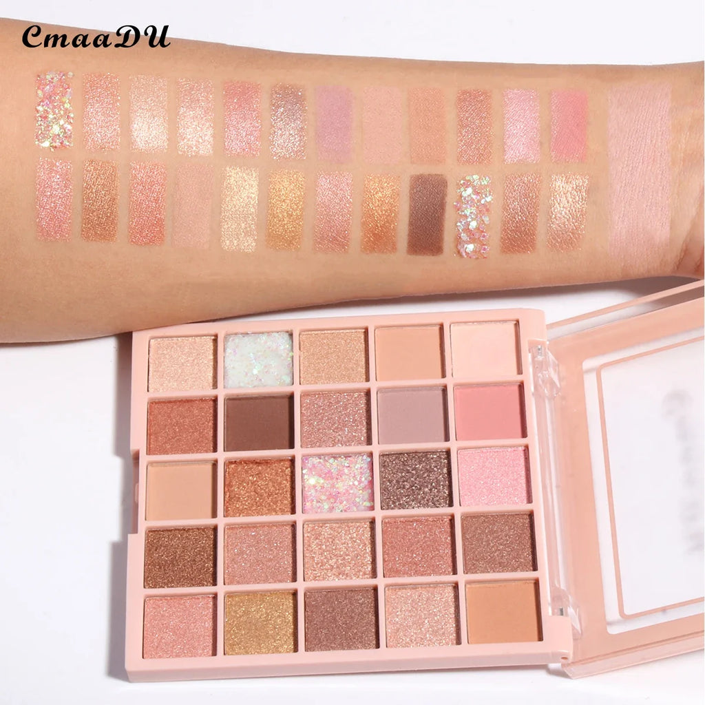25 Color Matte Pear Eyeshadow Palette Soft Silky Rich Colors Easy Blend Long Lasting Multi Tone Makeup
