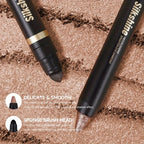 PECOLOVERS Champagne Brown Metallic Eyeshadow Stick - Waterproof, Long-Lasting Glitter Highlighter & Brightening Pencil Crayon