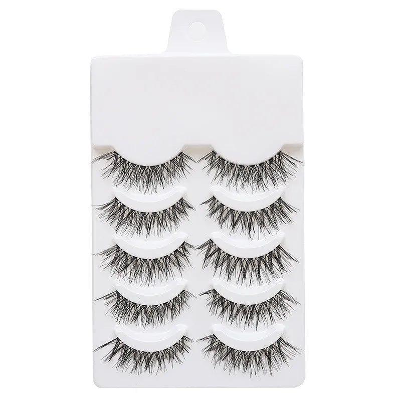 Natural Long Cosplay Makeup Cross Strip False Eyelashes Black Eye Lashes and Cat Eye Lashes 5pairs Mink Eyelashes Faux Cilios